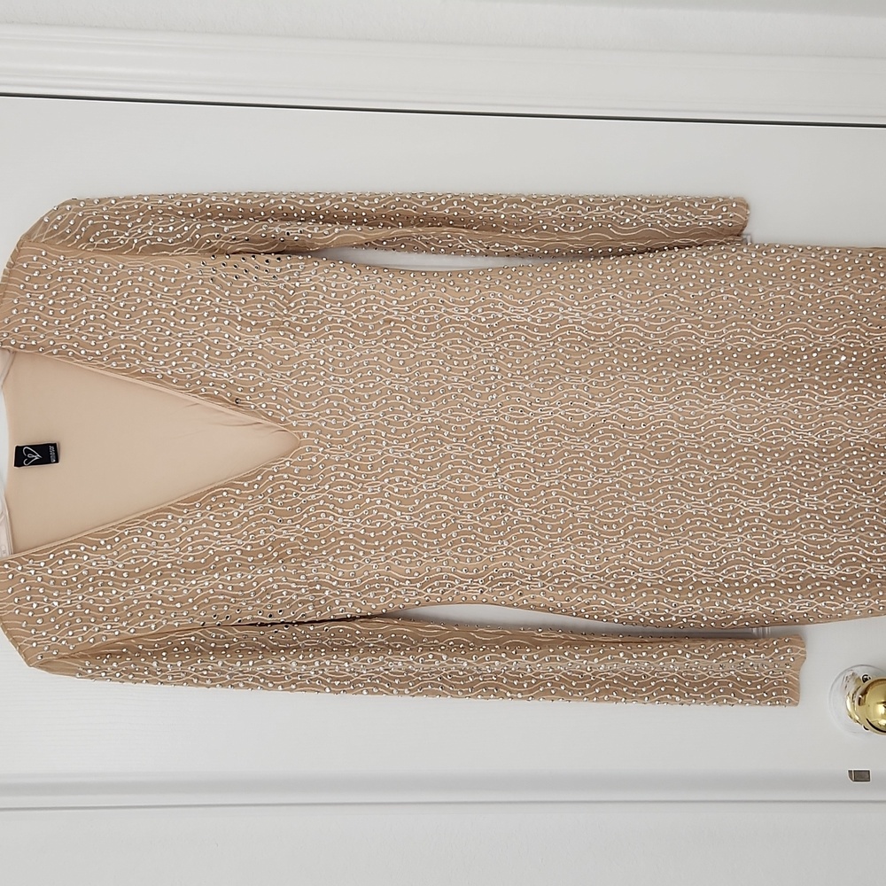 Windsor Tan Sequin Midi Dress
